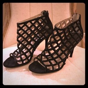 Black Studded Michael Kohrs Strap Heel Size 8